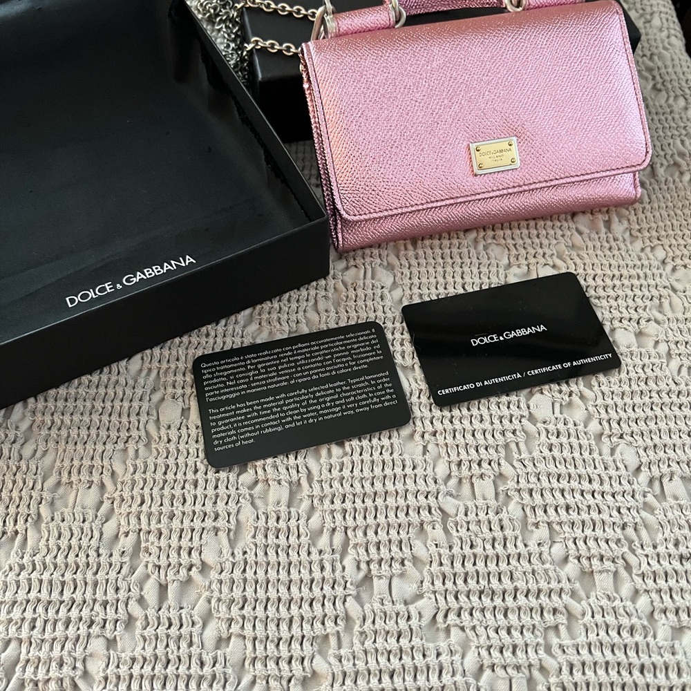 An amazing Dolce Gabbana pink clutch and or shoulder bag.